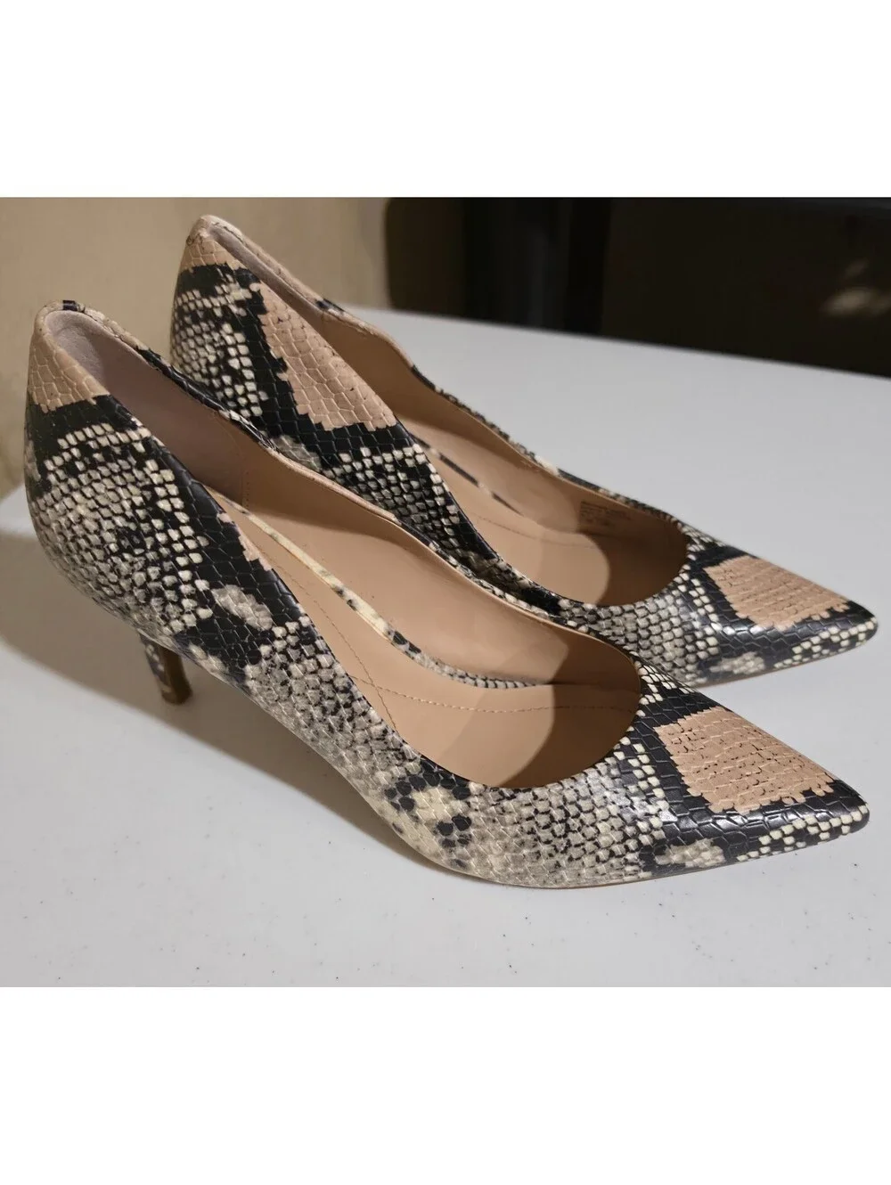 Alfani Women's Snake Print Pointed Toe Pumps Heels Size 7.5M
